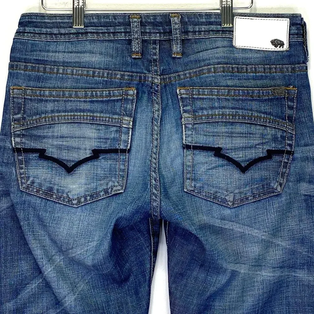 Buffalo David Bitton King Jeans Blue Denim Distressed Mens 31x30